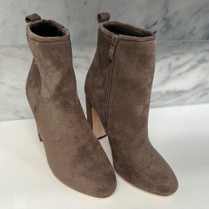 Elegant Brown Faux Suede Ankle Boots